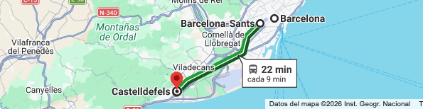 HOW FAR IS CASTELLDEFELS FROM BARCELONA?